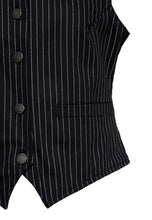 Indlæs billede til gallerivisning Pinstripe vest: Sort - DAME