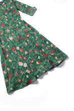 Indlæs billede til gallerivisning Scarlette Grøn Langærmet med Juletræprint🎄