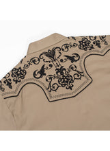 Indlæs billede til gallerivisning Garret - Herreskjorte med vestlig cowboybroderi 🍋