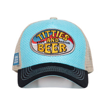 Indlæs billede til gallerivisning Trucker Cap «Titties and Beer» - lyseblå ☘️❤️
