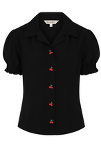 Indlæs billede til gallerivisning Sally Cherry Skjorte - Sort ☘️