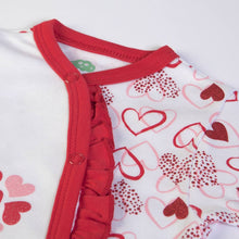 Indlæs billede til gallerivisning Økologisk Sparkedragt med hjerter ☘️