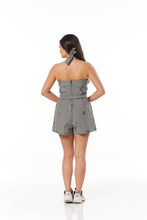 Indlæs billede til gallerivisning Savi Gingham Halterneck Buksedragt med broderi ☘️