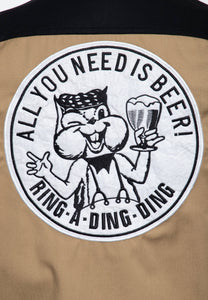 Arbejdstøj kortærmet skjorte „All You Need is Beer“ - Sort farve 🌻