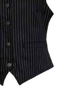 Pinstripe vest: Sort - DAME