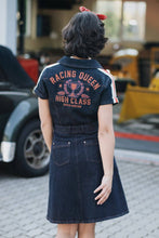 Indlæs billede til gallerivisning Denimkjole 'Racing Queen' i mørkeblå
