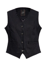 Indlæs billede til gallerivisning Pinstripe vest: Sort - DAME
