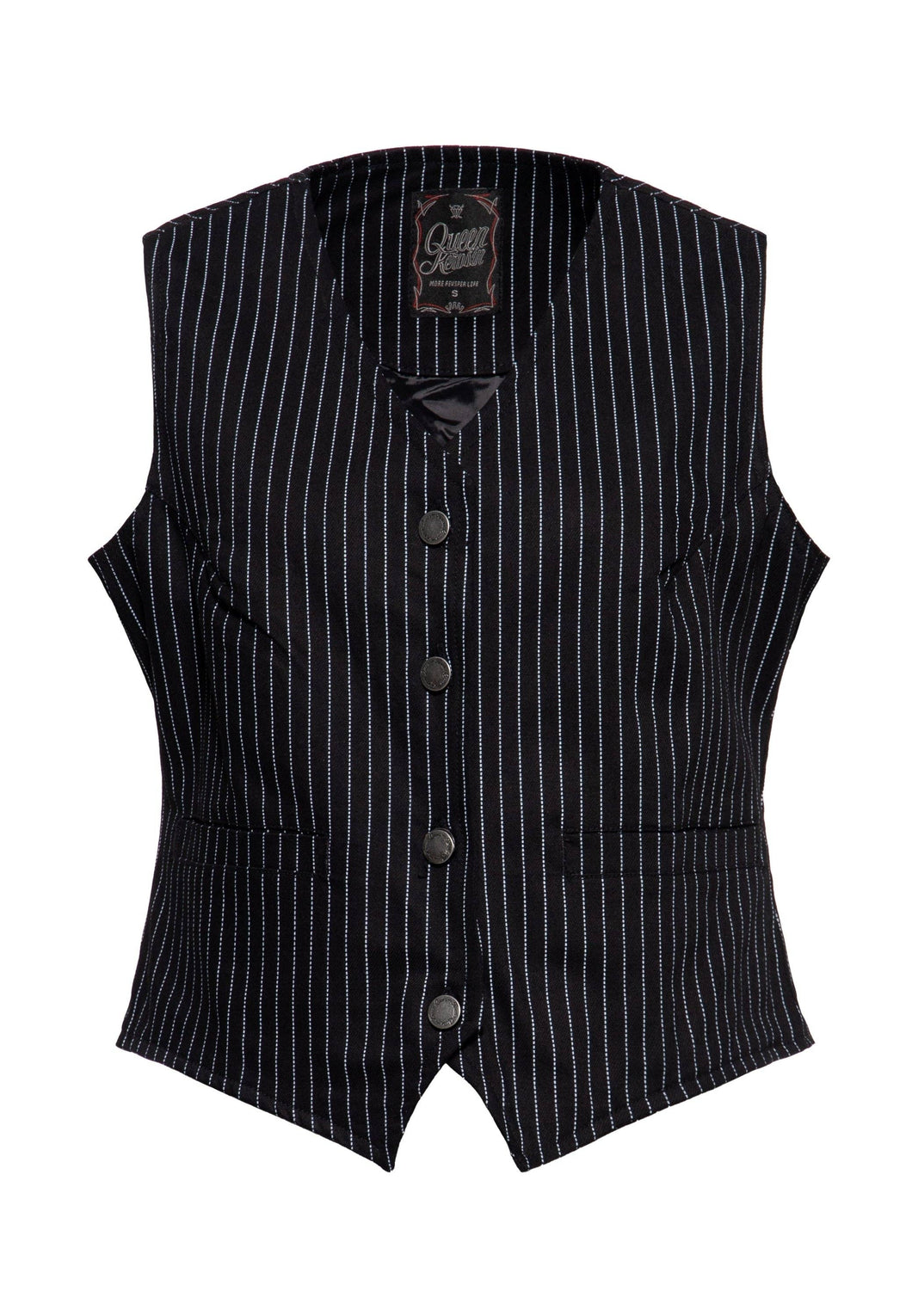 Pinstripe vest: Sort - DAME