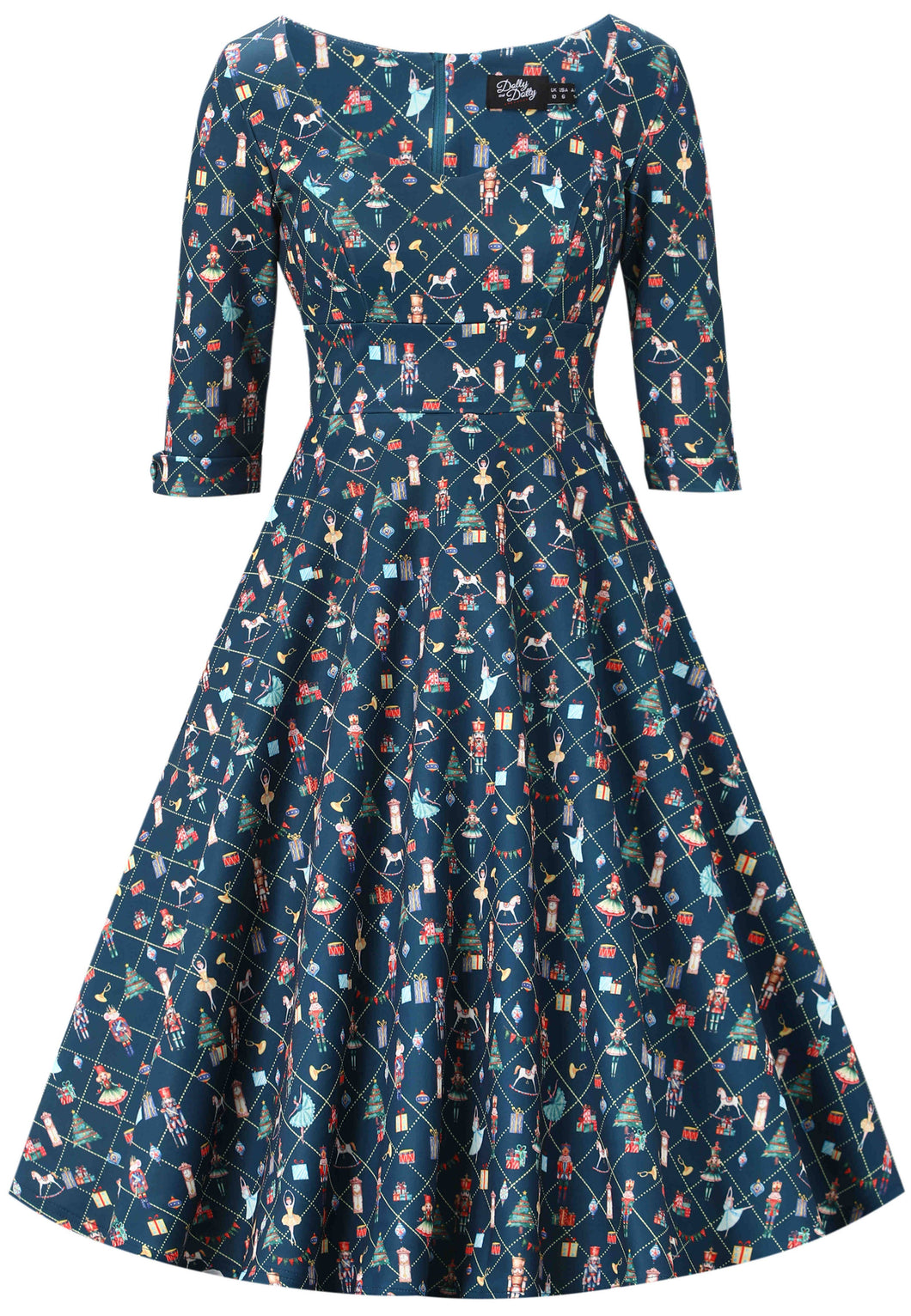 Scarlette Mørkeblå Nøddeknækker kjole🎄