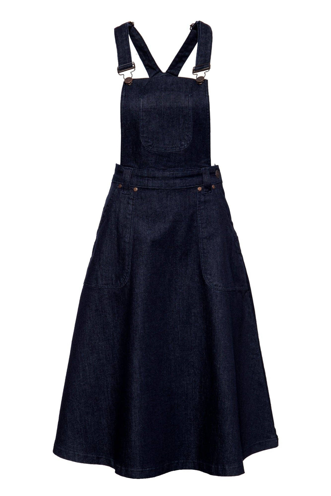 Denimnederdel i workwear-look