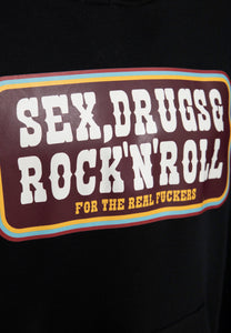 Sex, stoffer og rock 'n' roll -  Sort - Hættetrøje ☘️