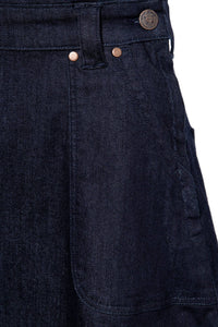 Denimnederdel i workwear-look