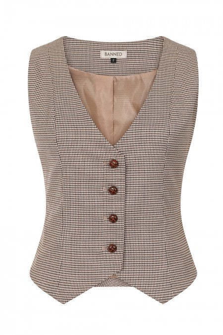 Hallie Houndstooth Vest