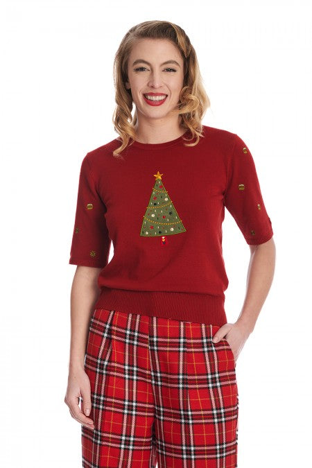 Scandi Tree Holiday Cheer bluse🌻