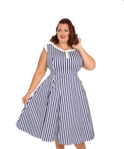 Blue Stripe Hepburn - Dress
