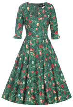 Indlæs billede til gallerivisning Scarlette Grøn Langærmet med Juletræprint🎄
