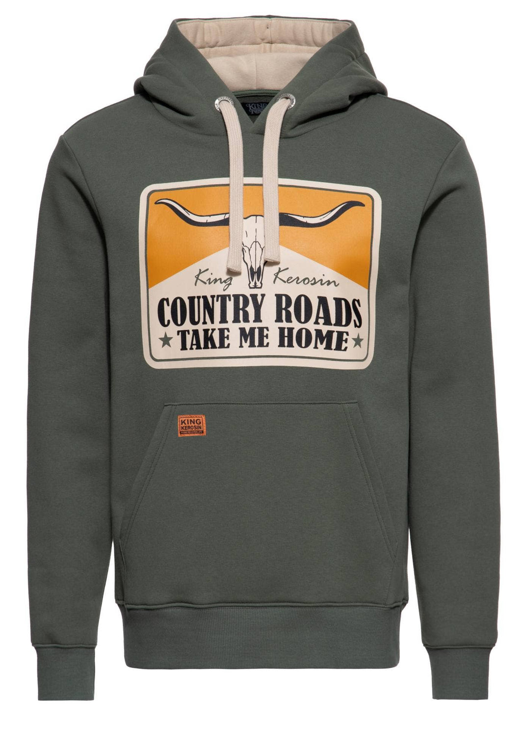 Country Roads - Oliven-grøn - Hættetrøje ☘️