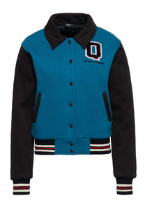 Collegejakke Rockabilly Kitten - Sort/blå ☘️