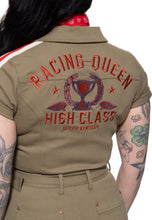 Indlæs billede til gallerivisning Overall 'Racing Queen' - olivengrøn 🍒
