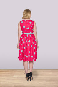 Audrey Hearts-kjole med vidde: Fuchsia ❤️☘️