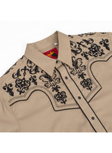 Indlæs billede til gallerivisning Garret - Herreskjorte med vestlig cowboybroderi 🍋

