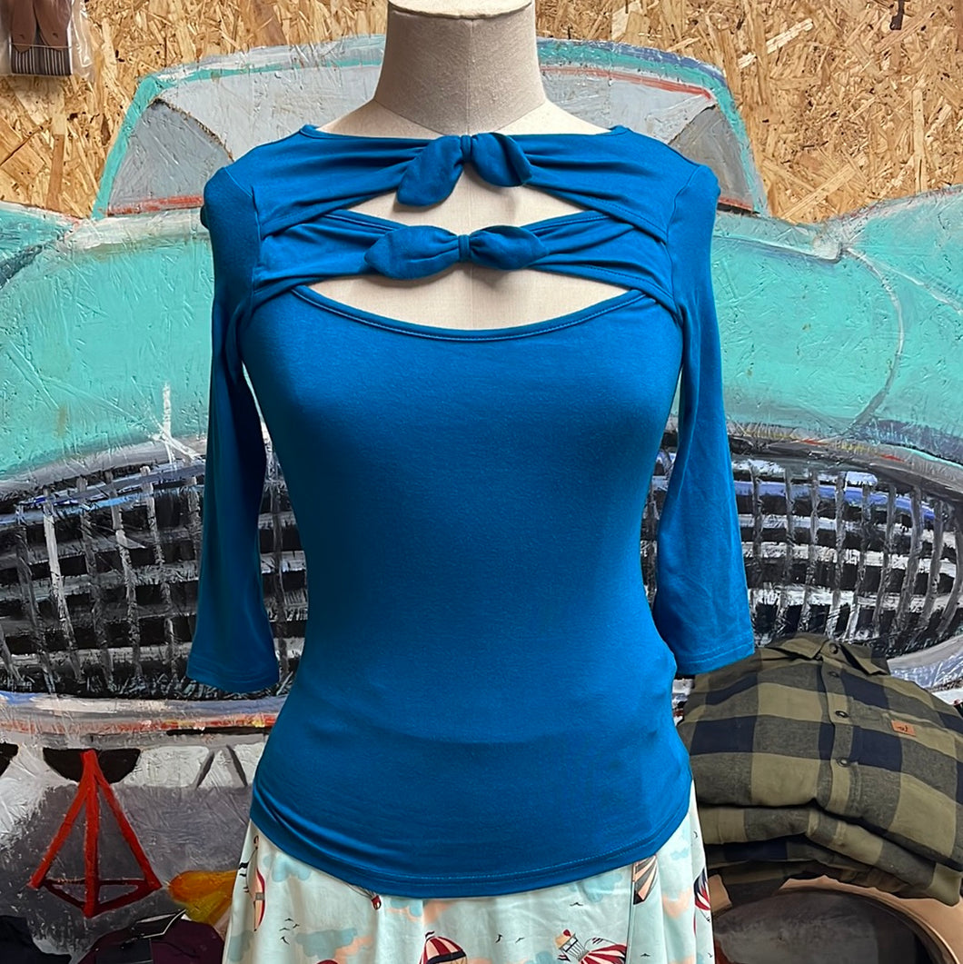Bow bluse - petroleum