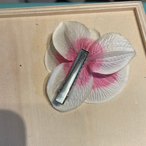 Flad orchide Ø8 cm - hvid og lyserød