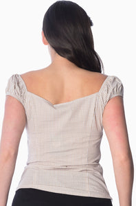 Malkepige top - beige
